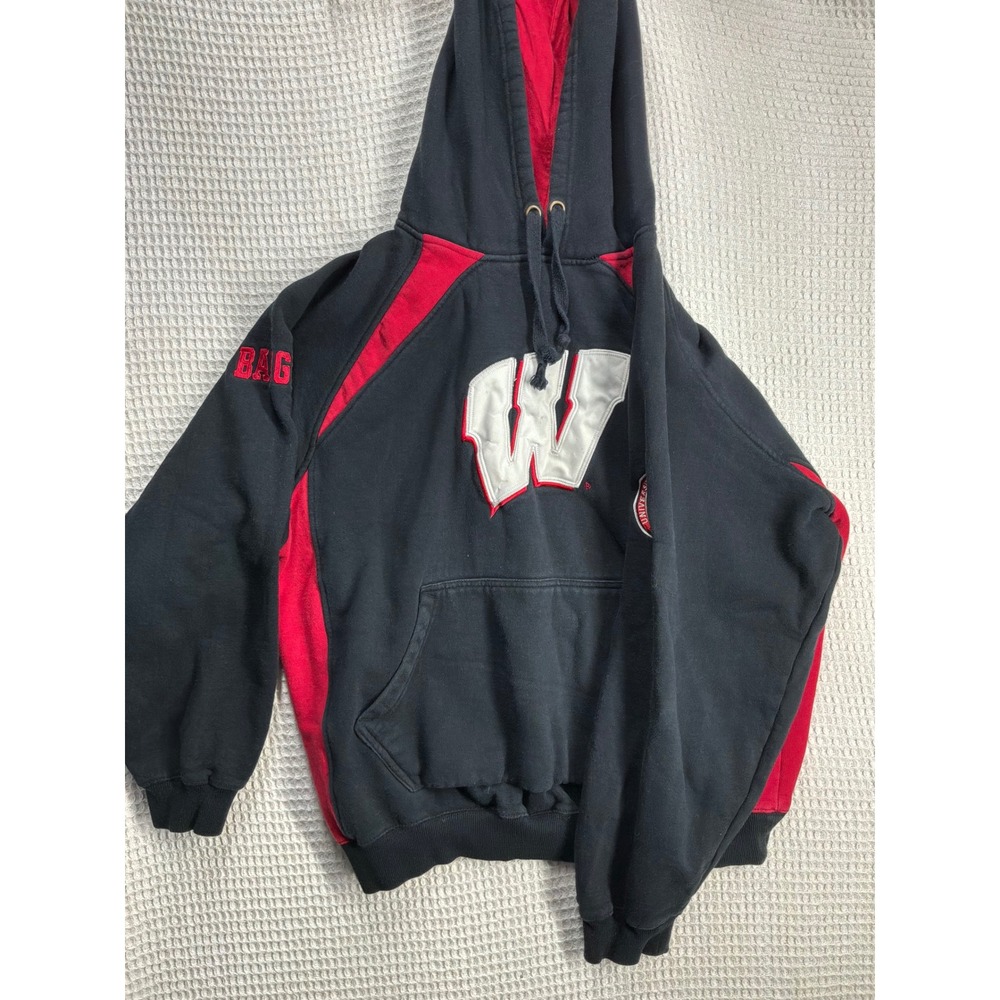 Collegiate Mens Colosseum Wisconsin Badgers Hoodie XXL Black Red